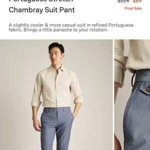 Bonobos Portuguese chambray stretch suit pants